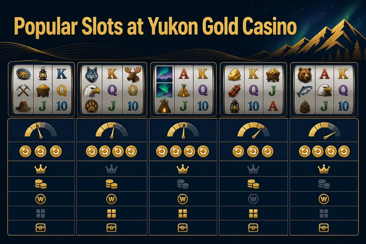 Popular Slots at Yukon Gold Casino